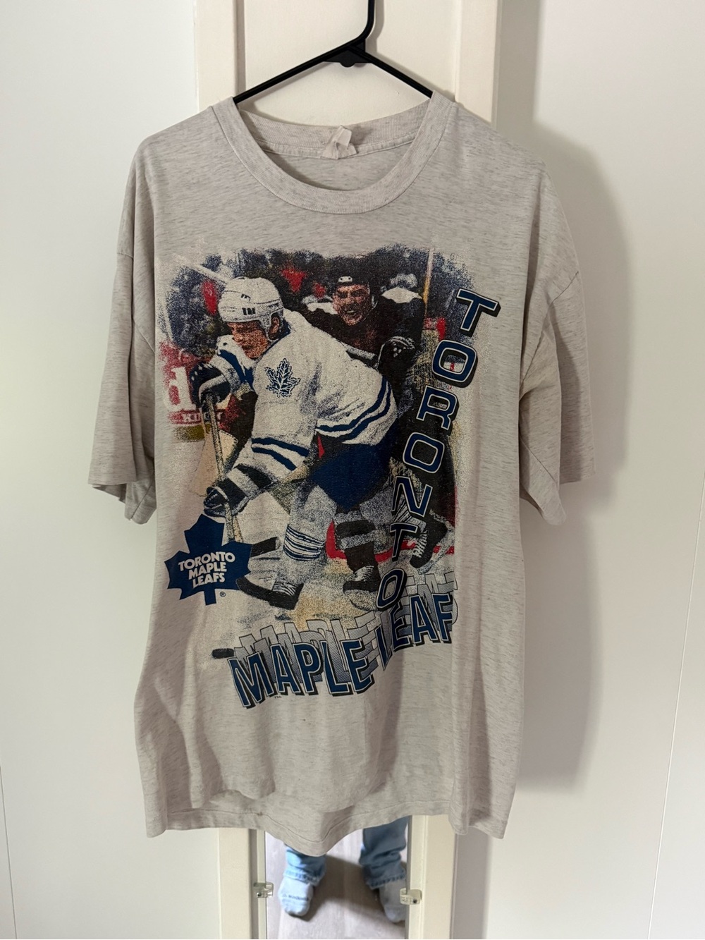 Vintage Toronto Maple Leafs Graphic Hockey Tee - Light Gray/Blue/White